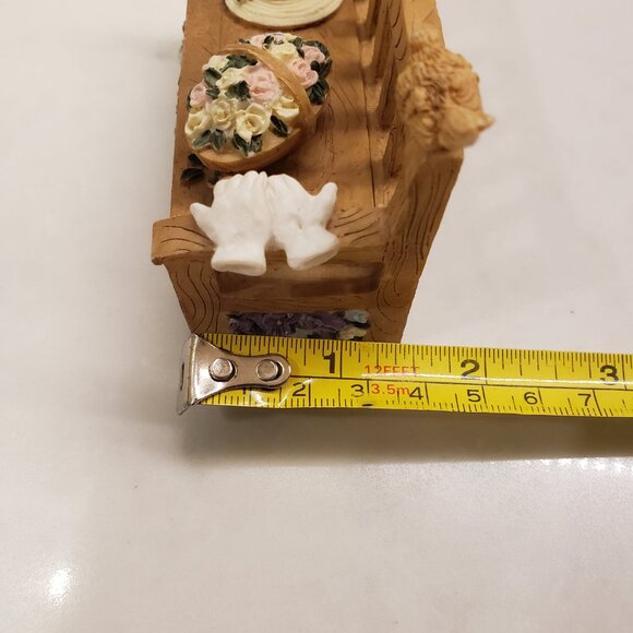 1995 Deziness Hand Painted Flower Garden Bench Jewelry Box - Picture 8 of 9